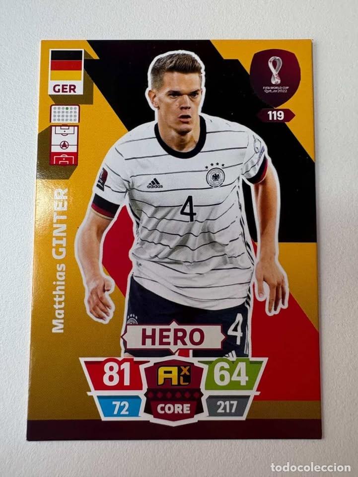 Cromos de f&uacute;tbol: Carta Matthias Ginter Alemania Hero 119 Mundial Qatar 2022 Adrenalyn XL