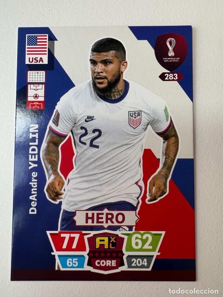 Cromos de f&uacute;tbol: Carta DeAndre Yedlin Estados Unidos 283 Mundial Qatar 2022 Adrenalyn XL