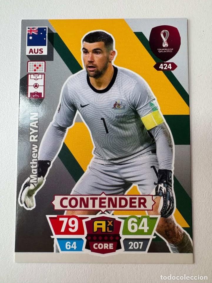 Cromos de f&uacute;tbol: Carta Mathew Ryan Australia Contender 424 Mundial Qatar 2022 Adrenalyn XL