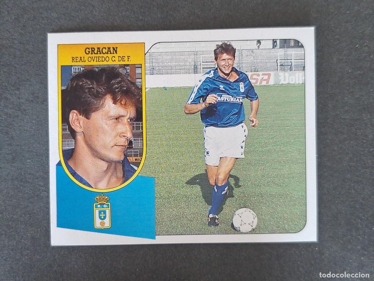 Cromos de f&uacute;tbol: L3 GRACAN REAL OVIEDO LIGA ESTE 1991 1992 91 92 CARTON SIN PEGAR NUNCA PEGADO