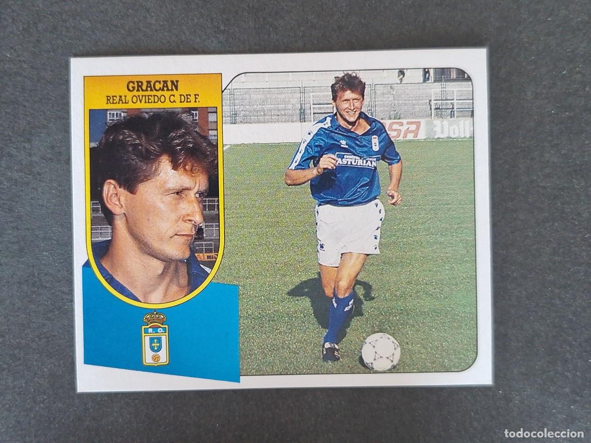 Cromos de f&uacute;tbol: L3 GRACAN REAL OVIEDO LIGA ESTE 1991 1992 91 92 CARTON SIN PEGAR NUNCA PEGADO