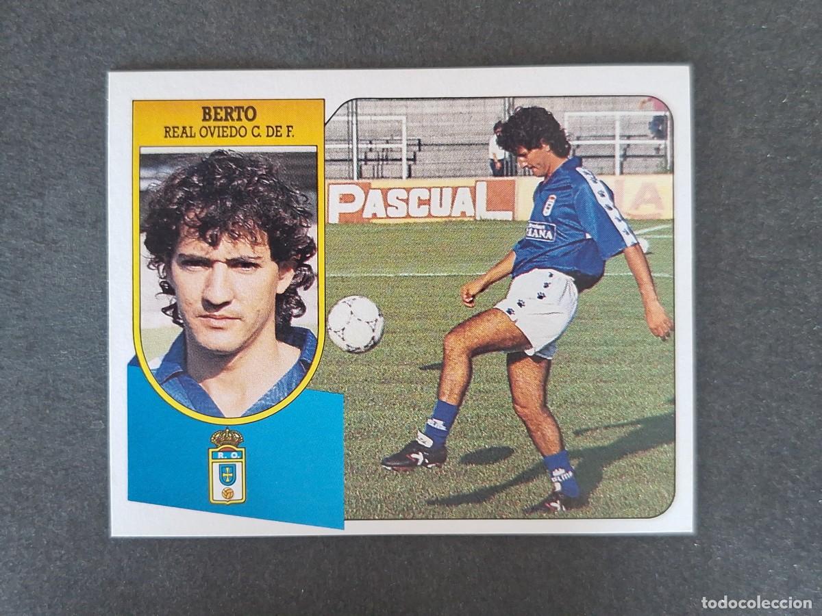 Cromos de f&uacute;tbol: L3 BERTO REAL OVIEDO LIGA ESTE 1991 1992 91 92 CARTON SIN PEGAR NUNCA PEGADO