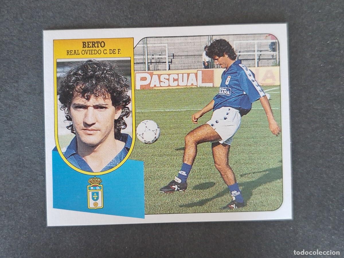 Cromos de f&uacute;tbol: L3 BERTO REAL OVIEDO LIGA ESTE 1991 1992 91 92 CARTON SIN PEGAR NUNCA PEGADO