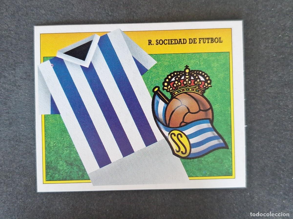 Cartes &agrave; collectionner de Football: L3 ESCUDO REAL SOCIEDAD LIGA ESTE 1991 1992 91 92 CARTON SIN PEGAR NUNCA PEGADO
