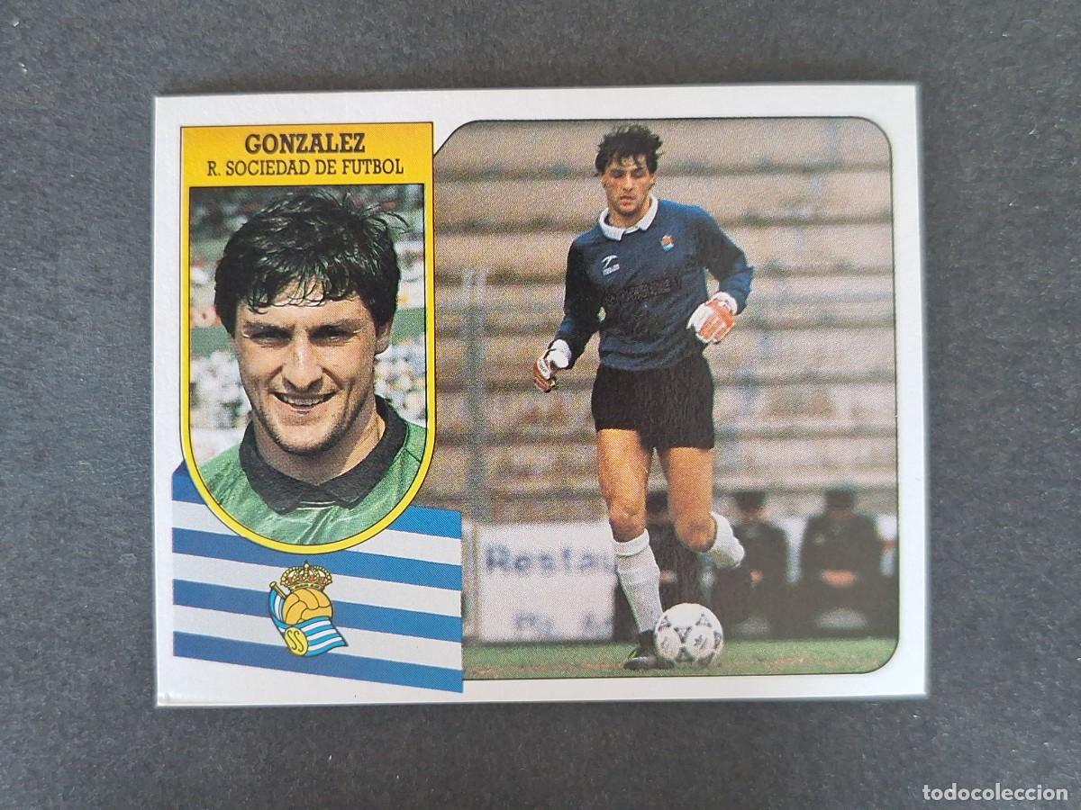 Cromos de f&uacute;tbol: L3 GONZALEZ REAL SOCIEDAD LIGA ESTE 1991 1992 91 92 CARTON SIN PEGAR NUNCA PEGADO