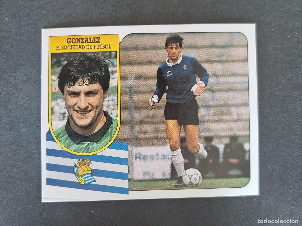 Cromos de f&uacute;tbol: L3 GONZALEZ REAL SOCIEDAD LIGA ESTE 1991 1992 91 92 CARTON SIN PEGAR NUNCA PEGADO