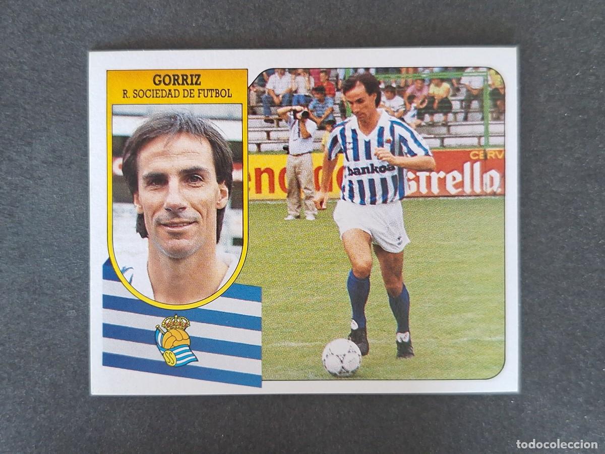 Cromos de f&uacute;tbol: L3 GORRIZ REAL SOCIEDAD LIGA ESTE 1991 1992 91 92 CARTON SIN PEGAR NUNCA PEGADO