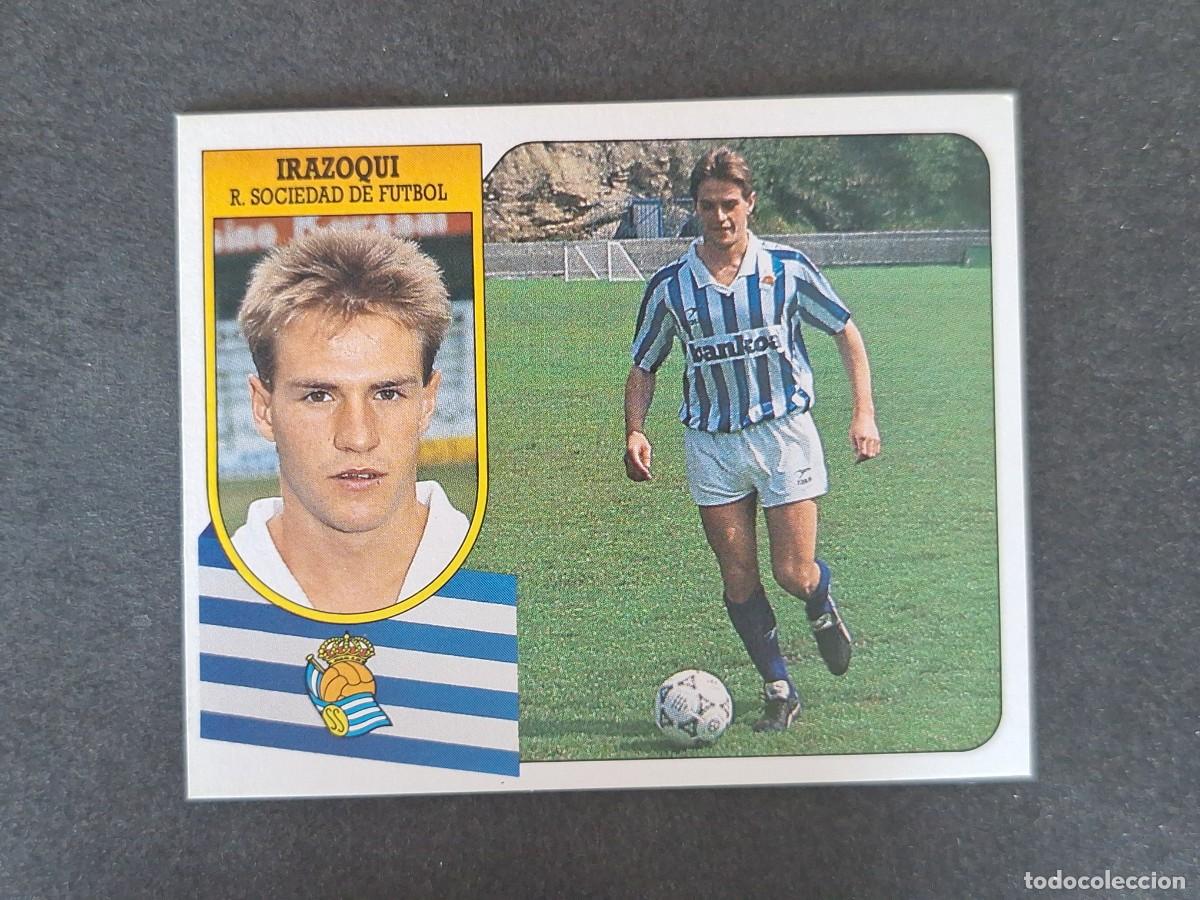 Cromos de f&uacute;tbol: L3 IRAZOQUI REAL SOCIEDAD LIGA ESTE 1991 1992 91 92 CARTON SIN PEGAR NUNCA PEGADO