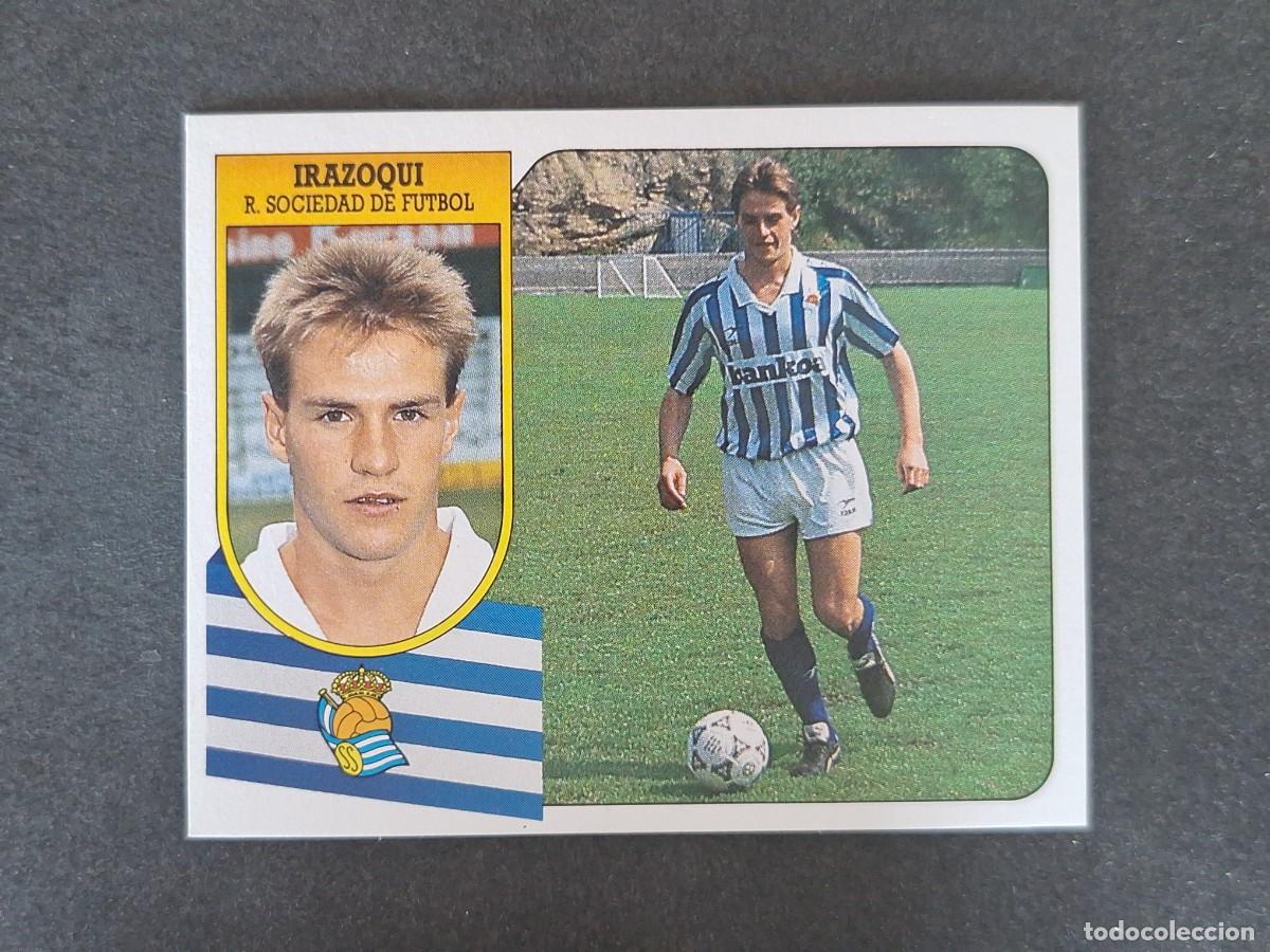 Cromos de f&uacute;tbol: L3 IRAZOQUI REAL SOCIEDAD LIGA ESTE 1991 1992 91 92 CARTON SIN PEGAR NUNCA PEGADO