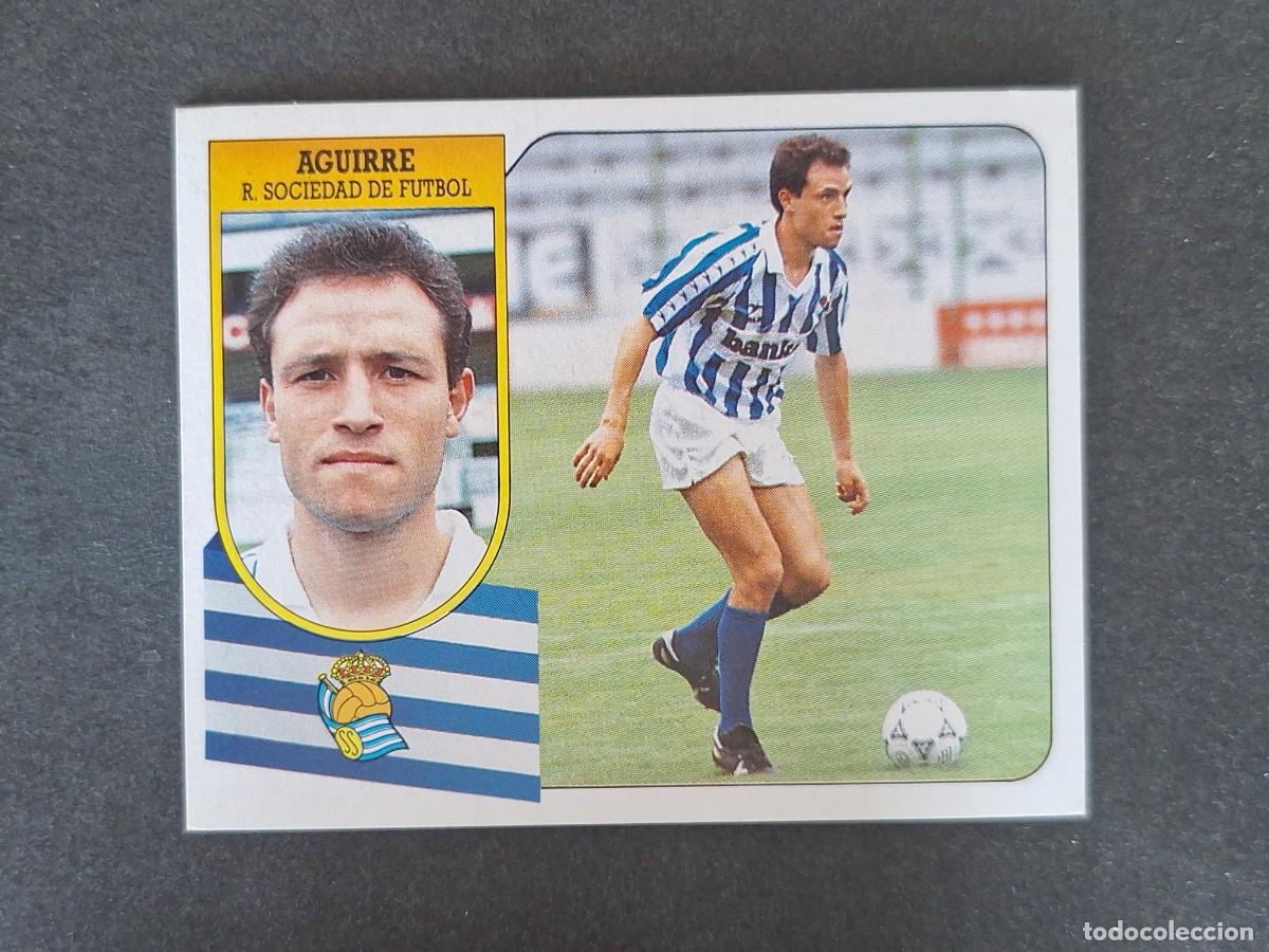 Cromos de f&uacute;tbol: L3 AGUIRRE REAL SOCIEDAD LIGA ESTE 1991 1992 91 92 CARTON SIN PEGAR NUNCA PEGADO