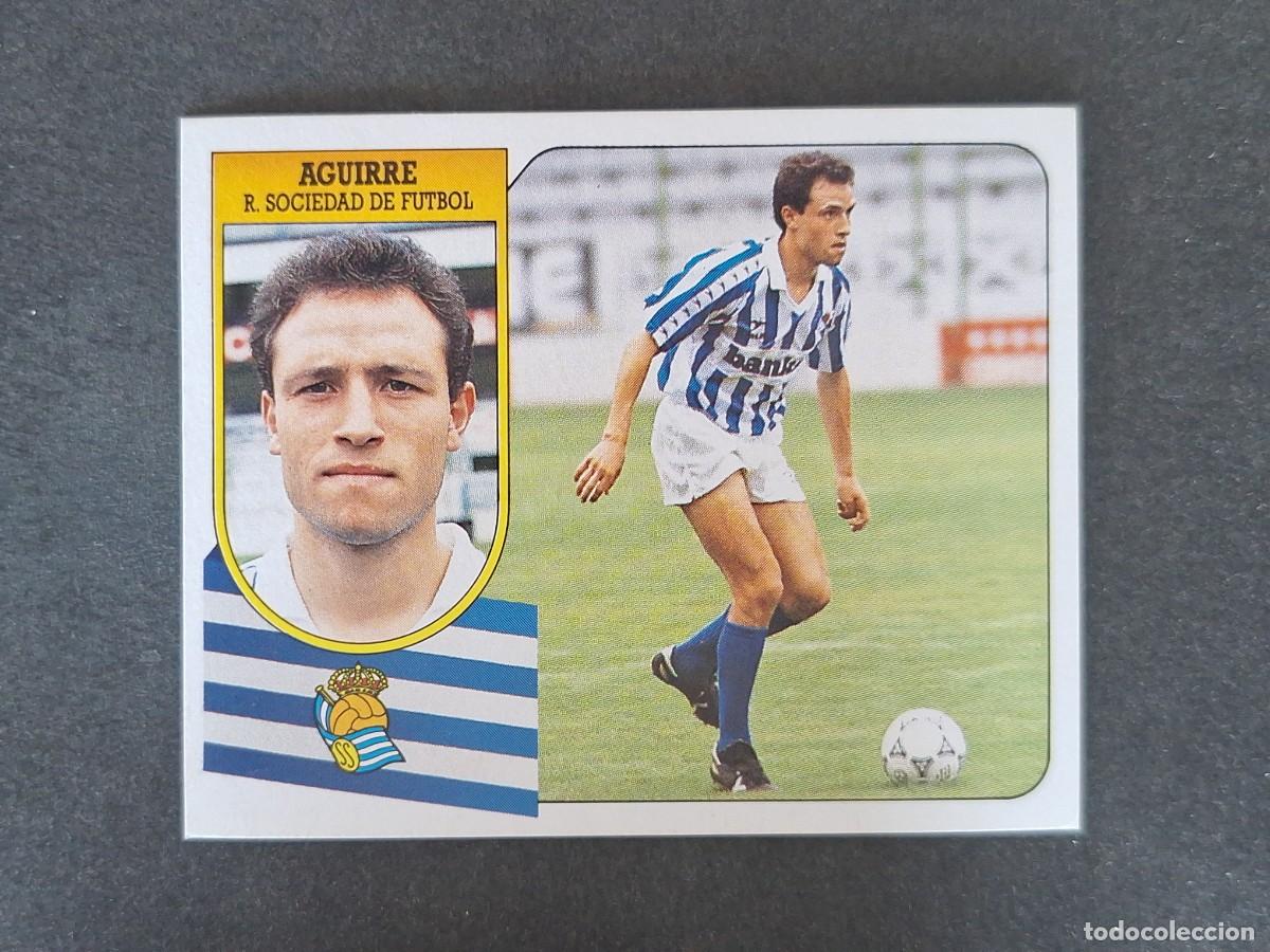 Cromos de f&uacute;tbol: L3 AGUIRRE REAL SOCIEDAD LIGA ESTE 1991 1992 91 92 CARTON SIN PEGAR NUNCA PEGADO