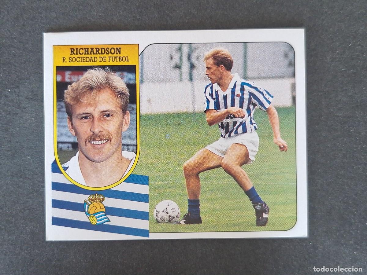 Cromos de f&uacute;tbol: L3 RICHARDSON REAL SOCIEDAD LIGA ESTE 1991 1992 91 92 CARTON SIN PEGAR NUNCA PEGADO