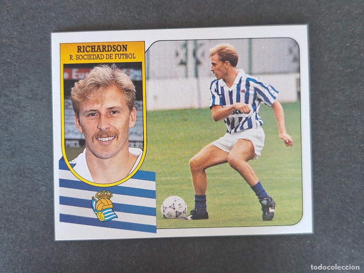 Fu&szlig;ball-Sticker: L3 RICHARDSON REAL SOCIEDAD LIGA ESTE 1991 1992 91 92 CARTON SIN PEGAR NUNCA PEGADO
