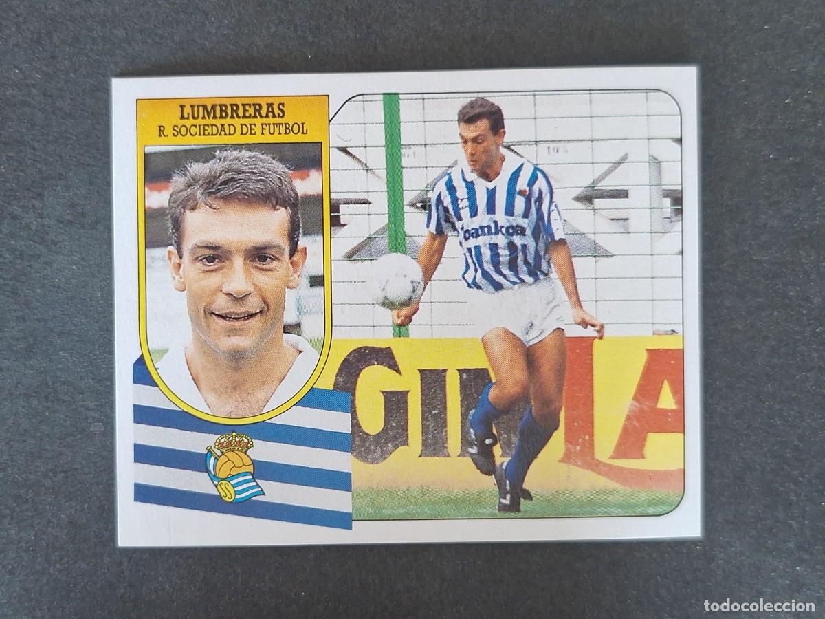 Fu&szlig;ball-Sticker: L3 LUMBRERAS REAL SOCIEDAD LIGA ESTE 1991 1992 91 92 CARTON SIN PEGAR NUNCA PEGADO