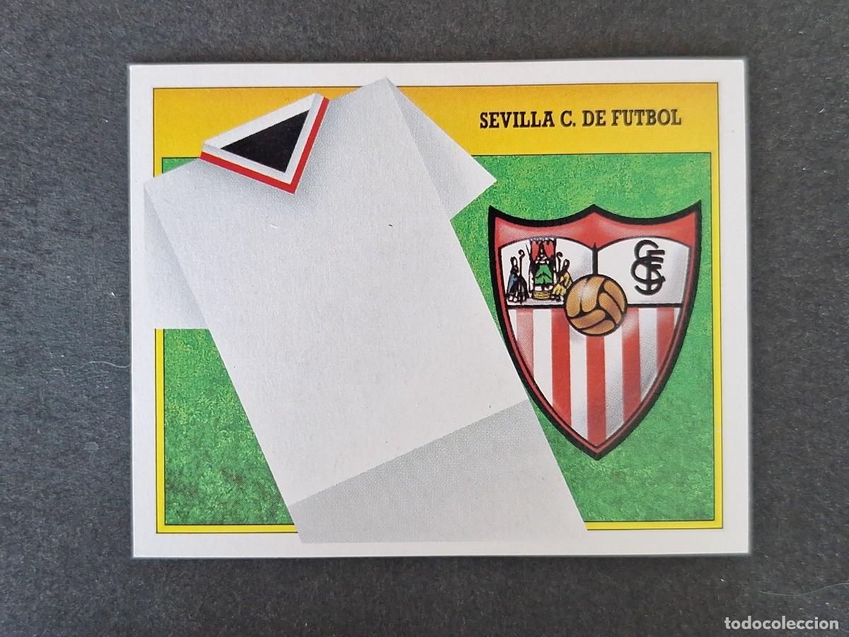 Fu&szlig;ball-Sticker: L3 ESCUDO SEVILLA C. F. LIGA ESTE 1991 1992 91 92 CARTON SIN PEGAR NUNCA PEGADO