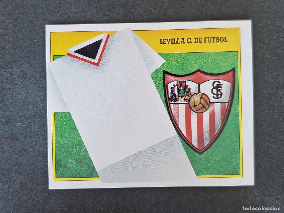 Fu&szlig;ball-Sticker: L3 ESCUDO SEVILLA C. F. LIGA ESTE 1991 1992 91 92 CARTON SIN PEGAR NUNCA PEGADO