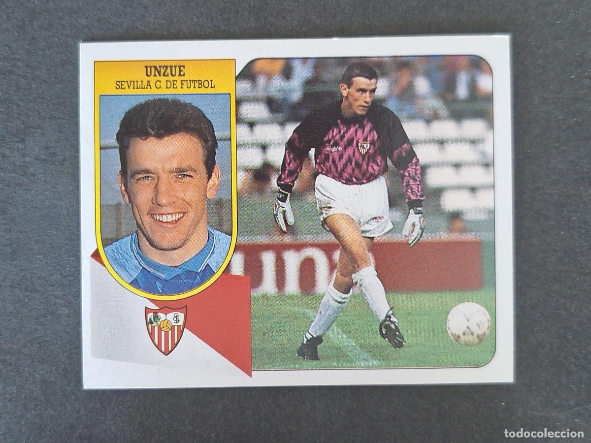 Fu&szlig;ball-Sticker: L3 UNZUE SEVILLA C. F. LIGA ESTE 1991 1992 91 92 CARTON SIN PEGAR NUNCA PEGADO