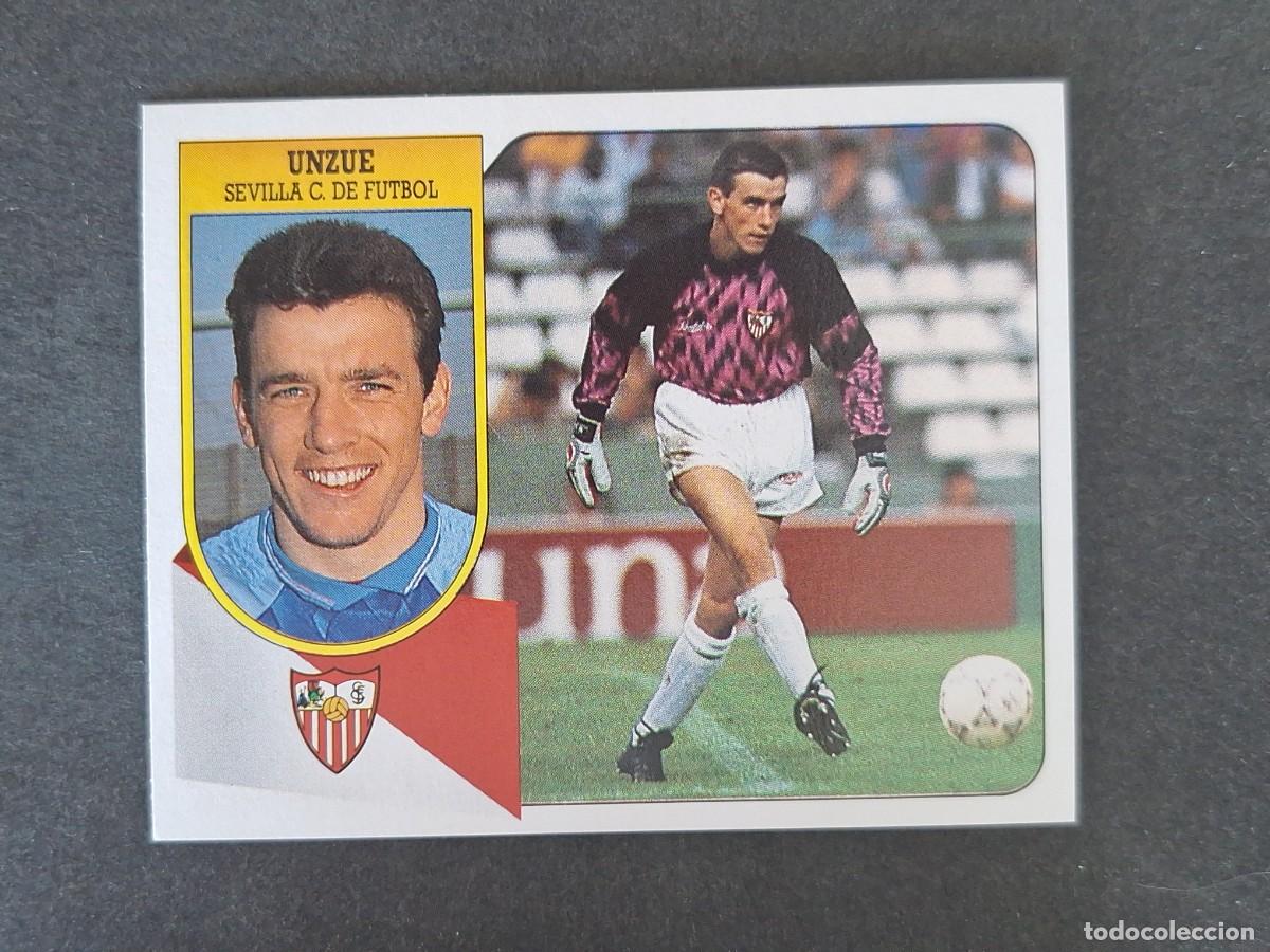 Fu&szlig;ball-Sticker: L3 UNZUE SEVILLA C. F. LIGA ESTE 1991 1992 91 92 CARTON SIN PEGAR NUNCA PEGADO