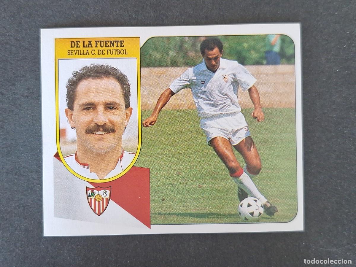 Cromos de f&uacute;tbol: L3 DE LA FUENTE SEVILLA C. F. LIGA ESTE 1991 1992 91 92 CARTON SIN PEGAR NUNCA PEGADO