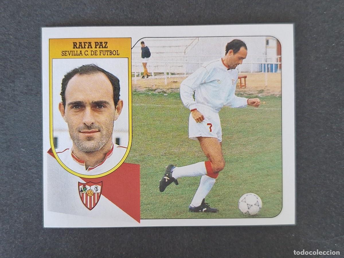 Cromos de f&uacute;tbol: L3 RAFA PAZ SEVILLA C. F. LIGA ESTE 1991 1992 91 92 CARTON SIN PEGAR NUNCA PEGADO
