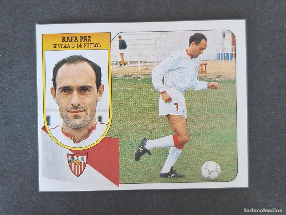 Cromos de f&uacute;tbol: L3 RAFA PAZ SEVILLA C. F. LIGA ESTE 1991 1992 91 92 CARTON SIN PEGAR NUNCA PEGADO