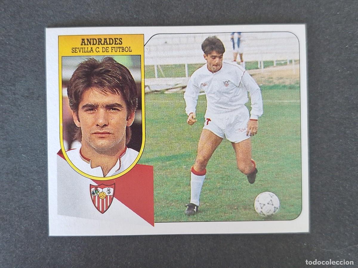 Cromos de f&uacute;tbol: L3 ANDRADES SEVILLA C. F. LIGA ESTE 1991 1992 91 92 CARTON SIN PEGAR NUNCA PEGADO