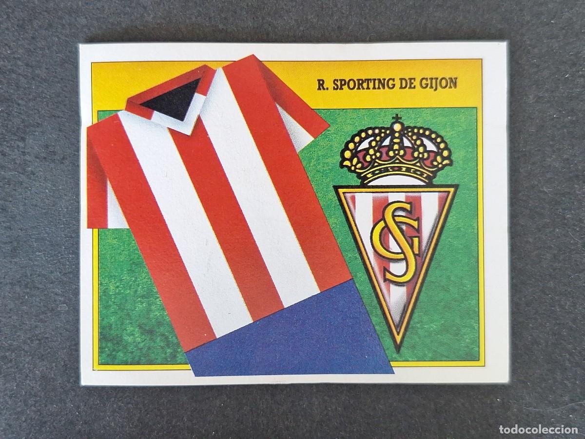 Cromos de f&uacute;tbol: L3 ESCUDO SPORTING DE GIJON LIGA ESTE 1991 1992 91 92 CARTON SIN PEGAR NUNCA PEGADO