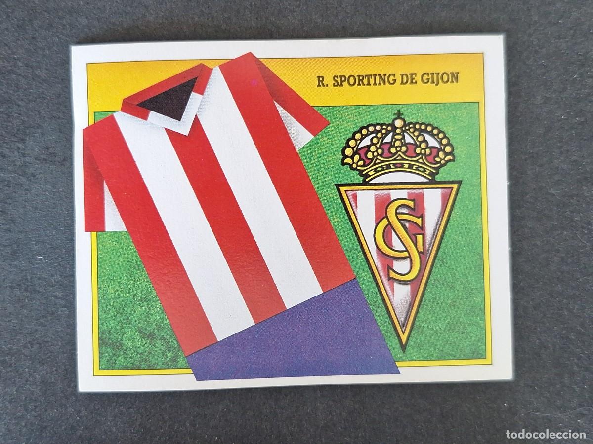 Cromos de f&uacute;tbol: L3 ESCUDO SPORTING DE GIJON LIGA ESTE 1991 1992 91 92 CARTON SIN PEGAR NUNCA PEGADO