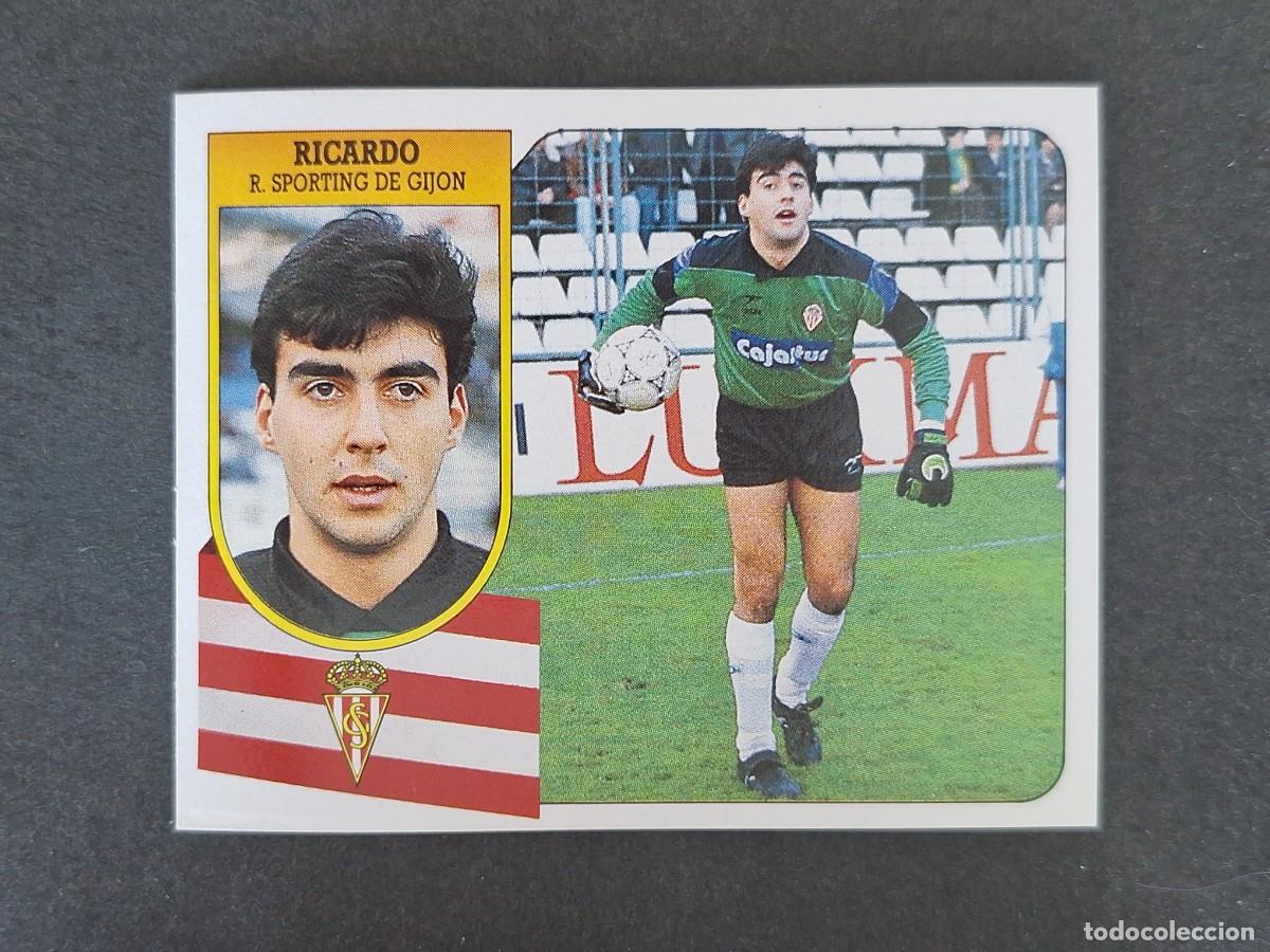 Cromos de f&uacute;tbol: L3 RICARDO SPORTING DE GIJON LIGA ESTE 1991 1992 91 92 CARTON SIN PEGAR NUNCA PEGADO