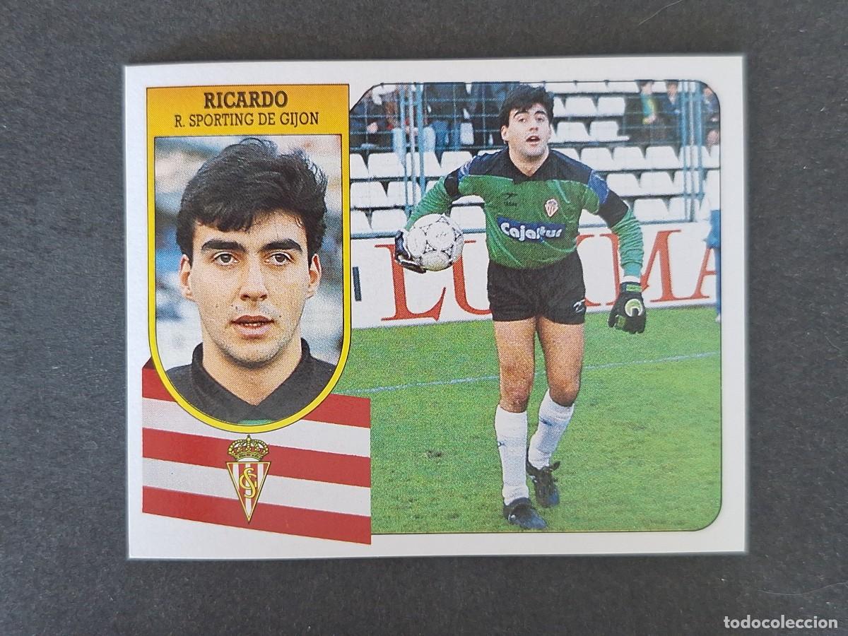 Cromos de f&uacute;tbol: L3 RICARDO SPORTING DE GIJON LIGA ESTE 1991 1992 91 92 CARTON SIN PEGAR NUNCA PEGADO