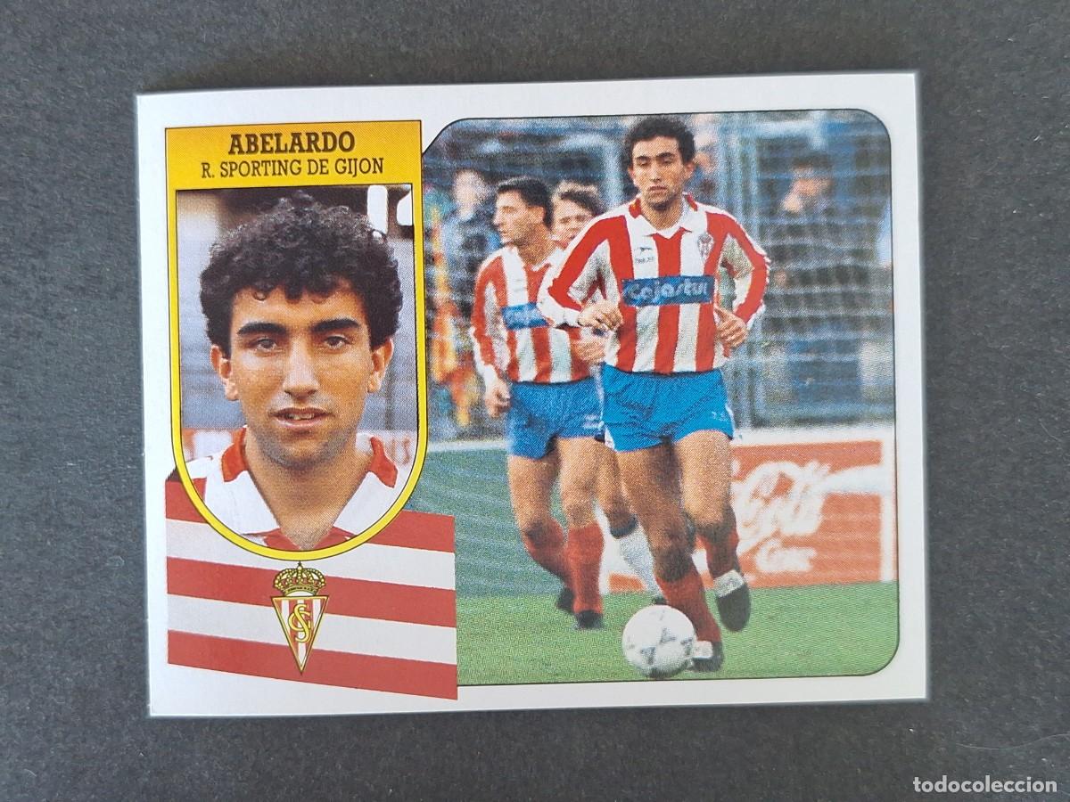 Cromos de f&uacute;tbol: L3 ABELARDO SPORTING DE GIJON LIGA ESTE 1991 1992 91 92 CARTON SIN PEGAR NUNCA PEGADO