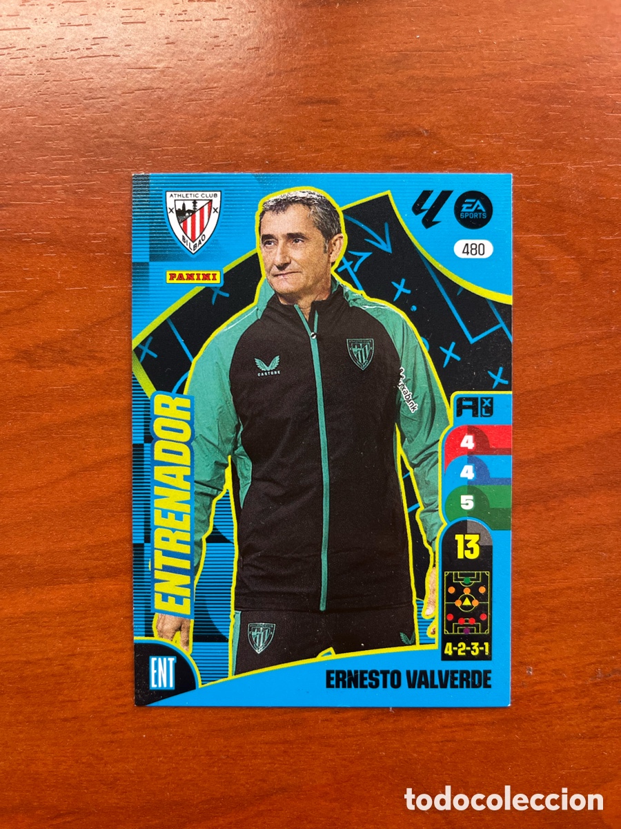 Fu&szlig;ball-Sticker: 480 ERNESTO VALVERDE ENTRENADOR ATHLETIC BILBAO ADRENALYN XL 2024 2025LA LIGA CARD 24 25 PANINI