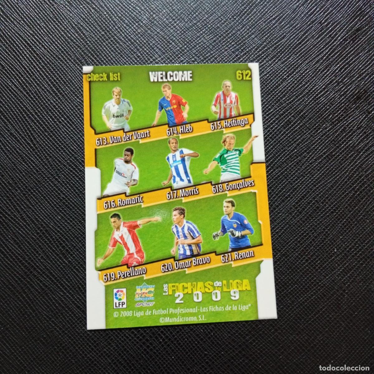 Cromos de f&uacute;tbol: 612 INDICE WELCOME MUNDICROMO QUIZ GAME 2008 2009 FUTBOL 08 09 - A212 PG4 FICHAJE