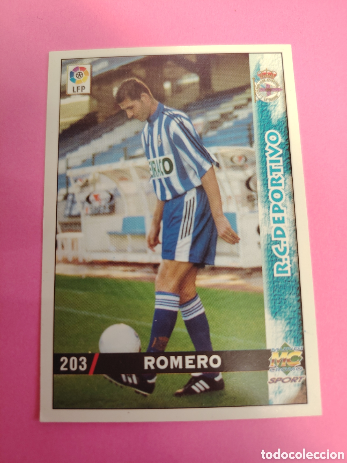 Cromos de f&uacute;tbol: DEPORTIVO-N&deg;203-ROMERO-MUNDICROMO FICHAS DE LA LIGA 1998 1999 98 99