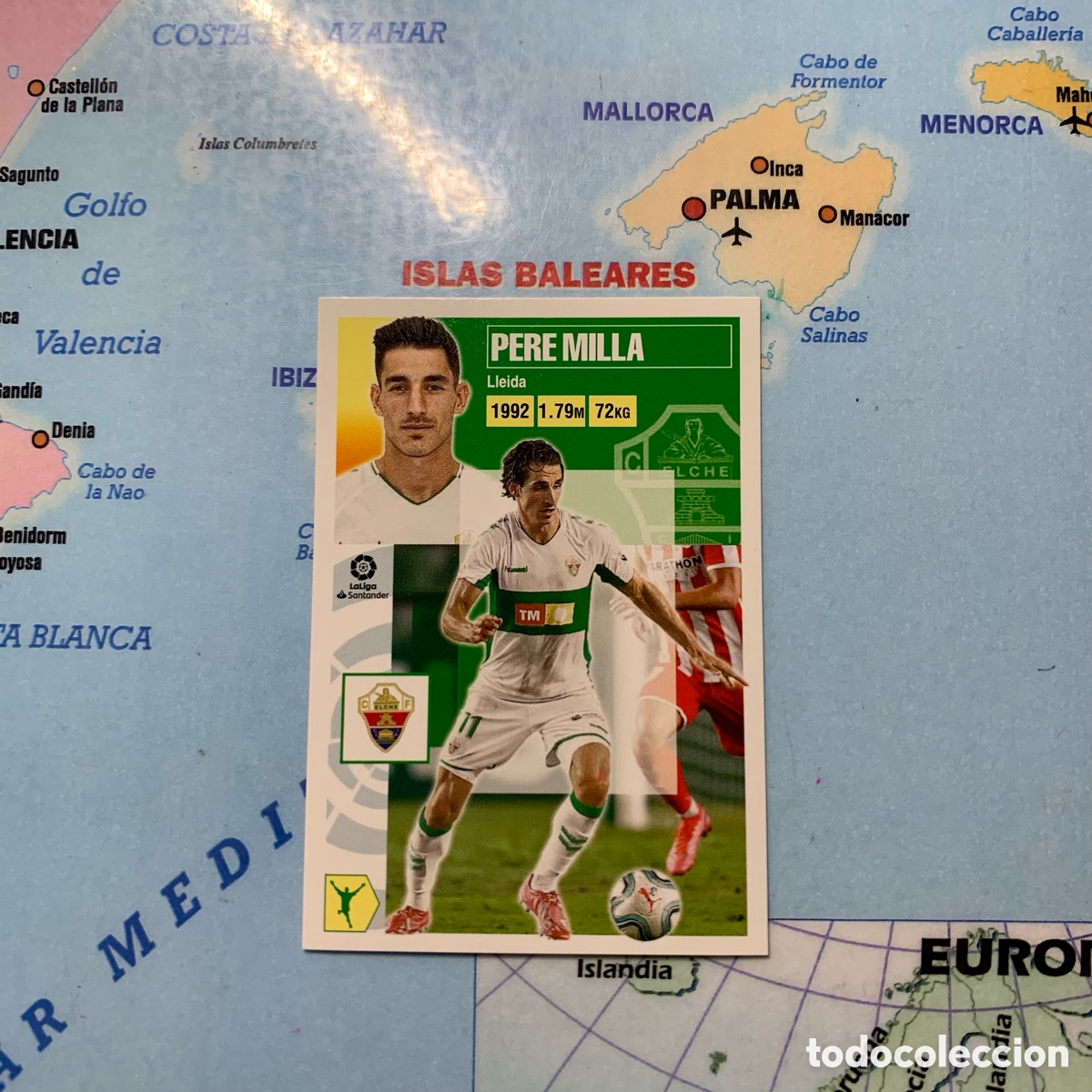 Figurine di Calcio: Pere milla n&uacute;mero 15 del Elche cromo liga este 20-21 2020-2021