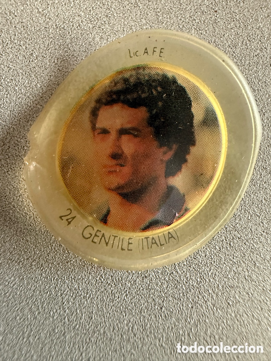 Cromos de f&uacute;tbol: Cromo Chapa. COCA COLA. GENTILE ( ITALIA ). MUNDIAL 82
