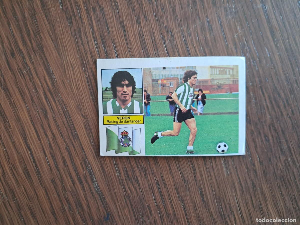 Cromos de f&uacute;tbol: cromo de futbol, ediciones Este, liga 82-83, Ver&oacute;n, Racing de Santander. sin pegar.