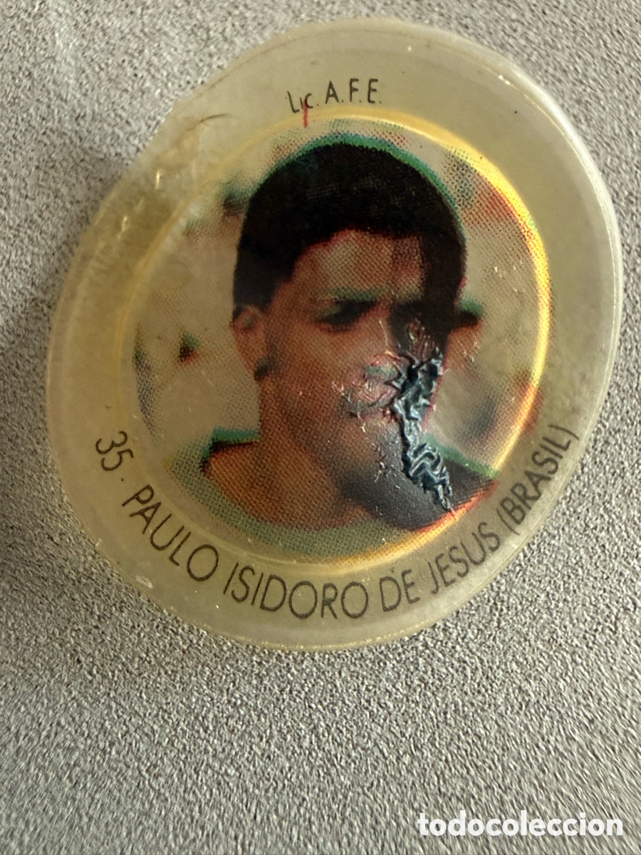 Cromos de f&uacute;tbol: Cromo Chapa. COCA COLA. PAULO ISIDORO ( Brasil ). MUNDIAL 82