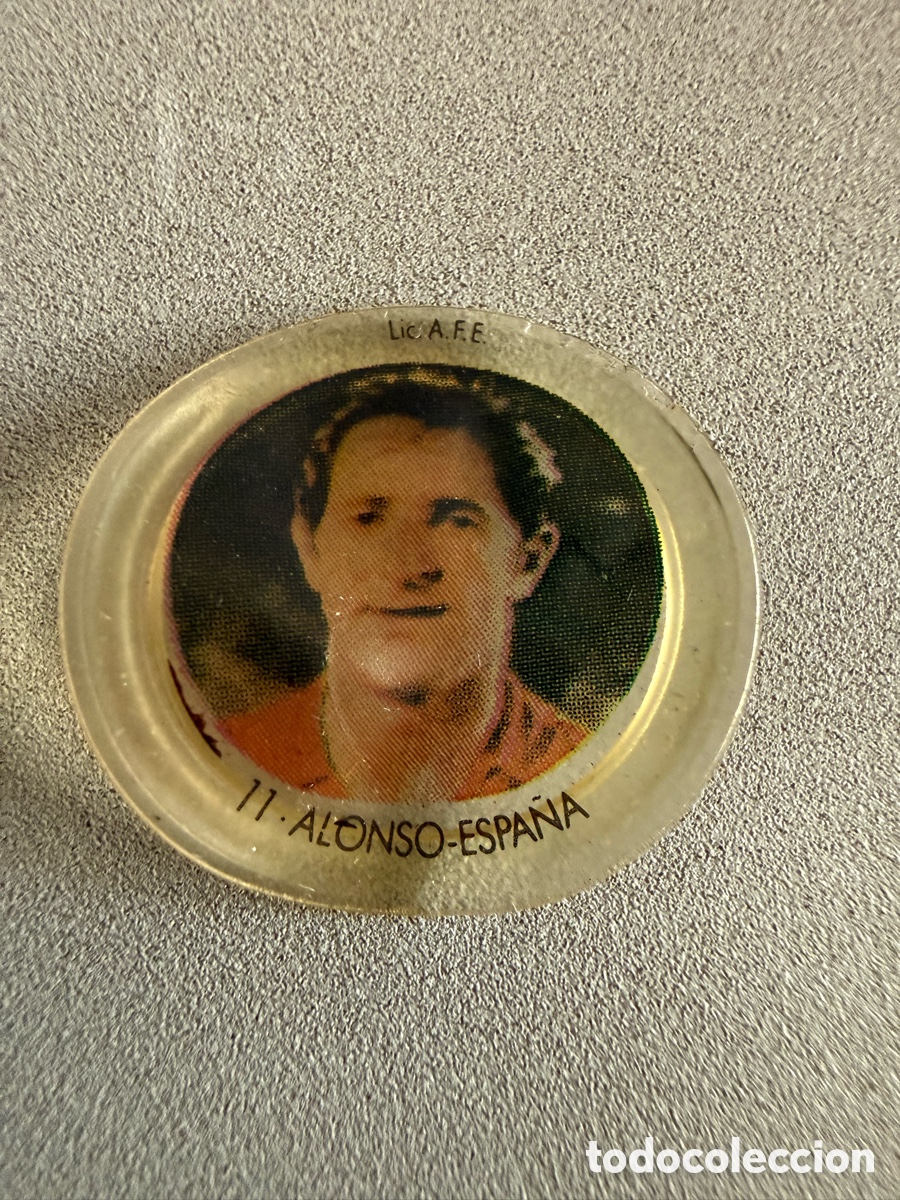 Cromos de f&uacute;tbol: Cromo Chapa COCA COLA. ALONSO ( Espa&ntilde;a). MUNDIAL 82