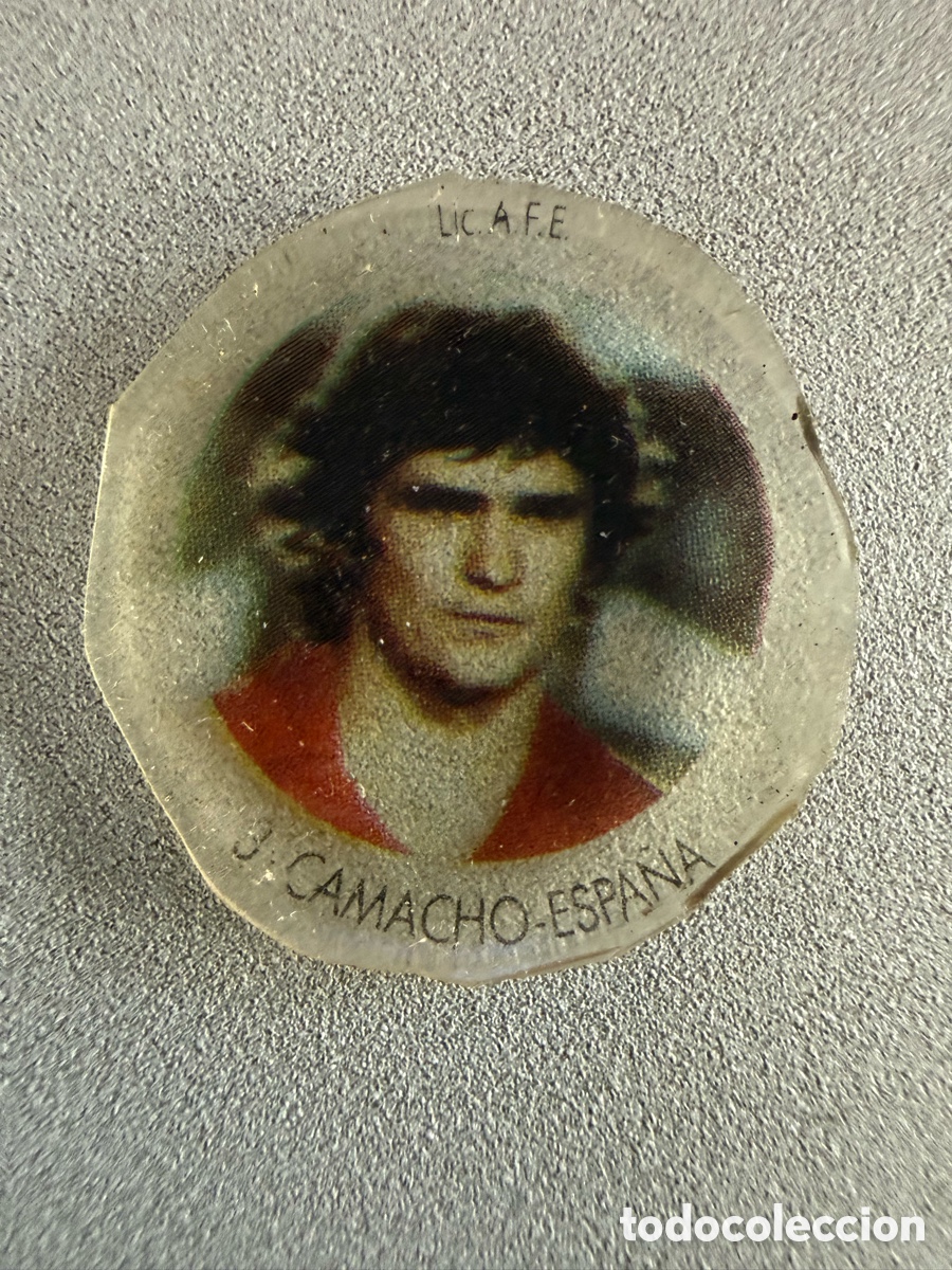 Cromos de f&uacute;tbol: Cromo Chapa COCA COLA. CAMACHO ( Espa&ntilde;a). MUNDIAL 82