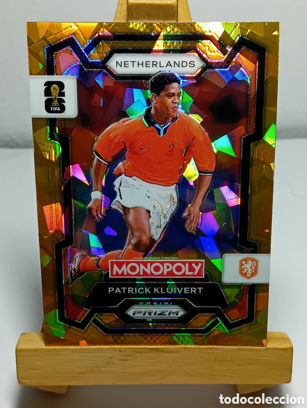 Cromos de f&uacute;tbol: PATRICK KLUIVERT 2026 HOLANDA GOLD CRACKED ICE MONOPOLY PRIZM PANINI.
