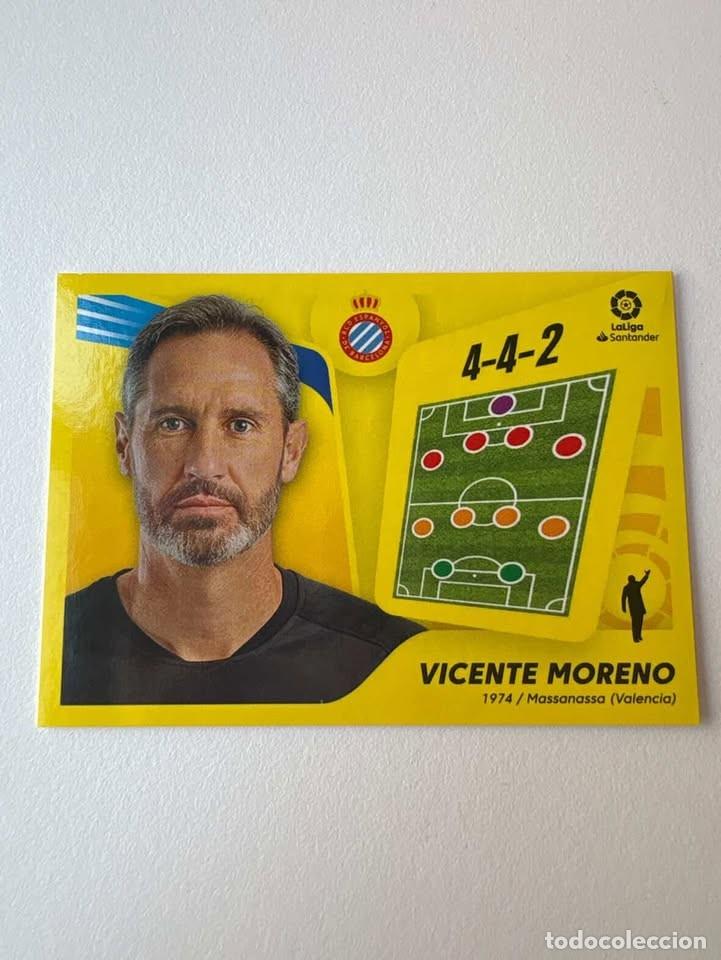 Cromos de f&uacute;tbol: Cromo Vicente Moreno Espanyol Entrenador 2 Liga Este 2021-22