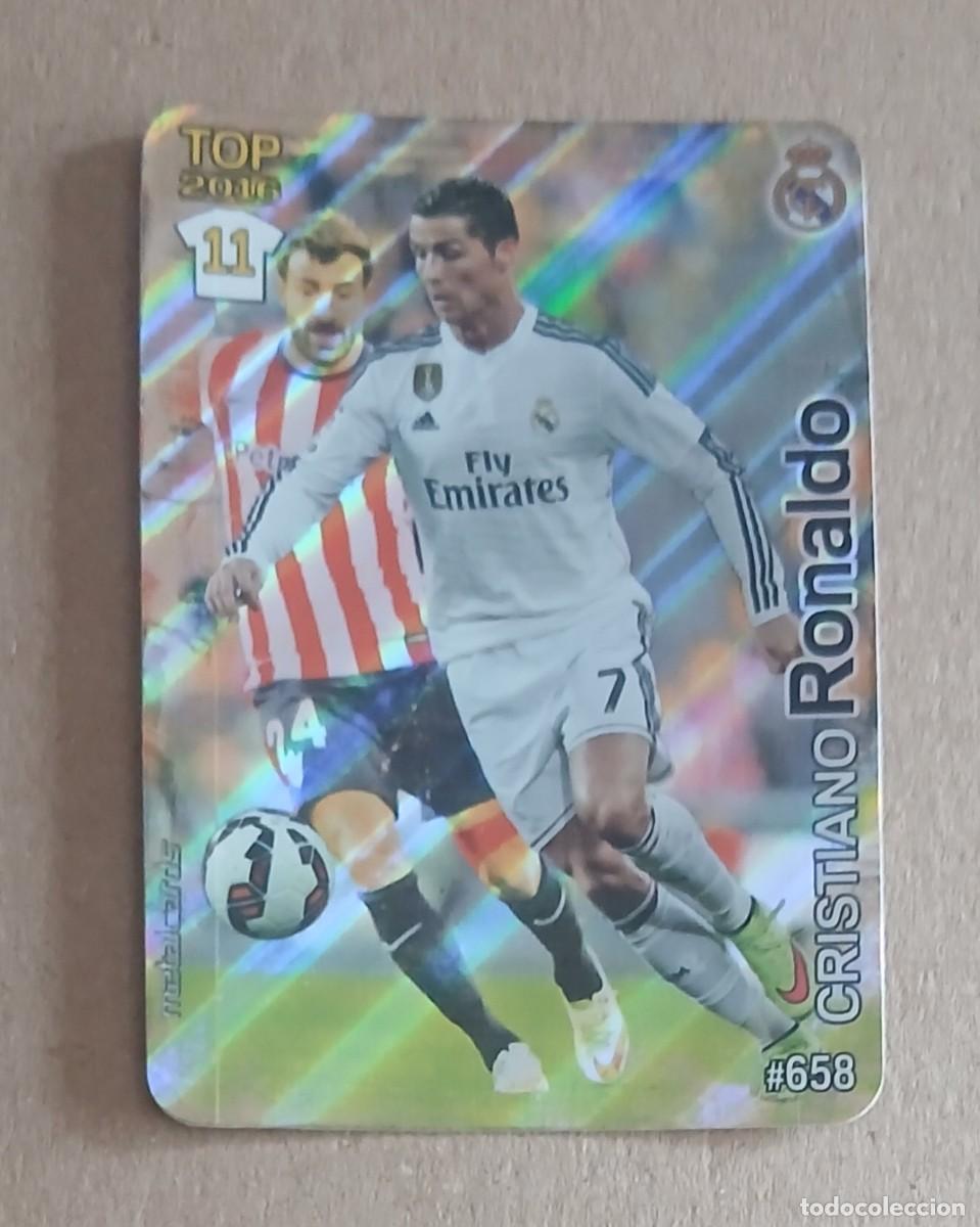 Cromos de f&uacute;tbol: CROMO n&ordm; 658 CRISTIANO RONALDO REAL MADRID RAYAS DIAGONALES MUNDICROMO 2015-2016. Nuevo.
