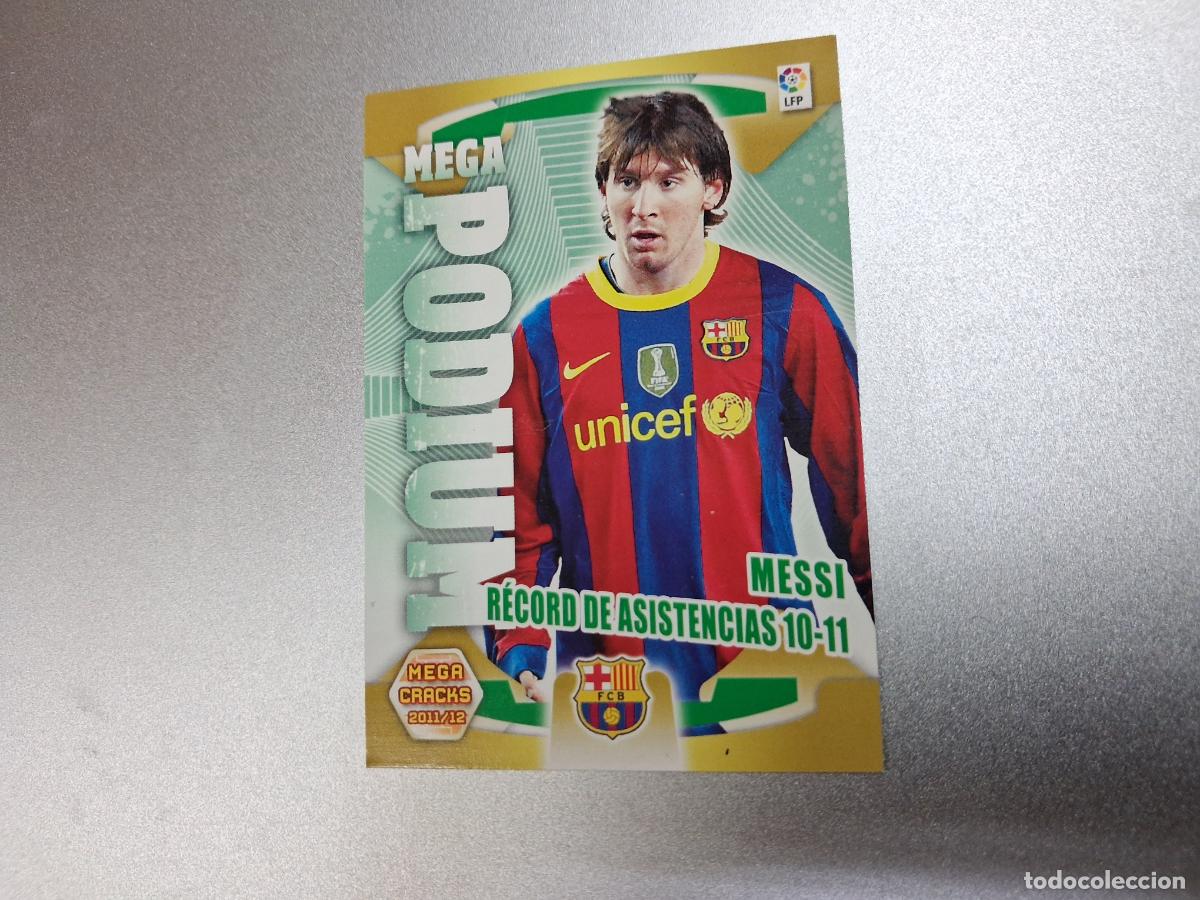 Cromos de f&uacute;tbol: CROMO TARJETA MESSI FC BARCELONA MEGA PODIUM 369 MEGACRACKS PANINI 2011 2012 NUEVO