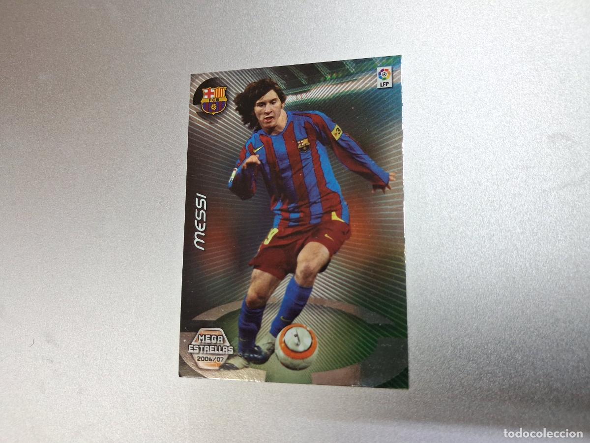Cromos de f&uacute;tbol: CROMO TARJETA MESSI FC BARCELONA MEGA ESTRELLAS MEGACRACKS PANINI 2006 2007 NUEVO