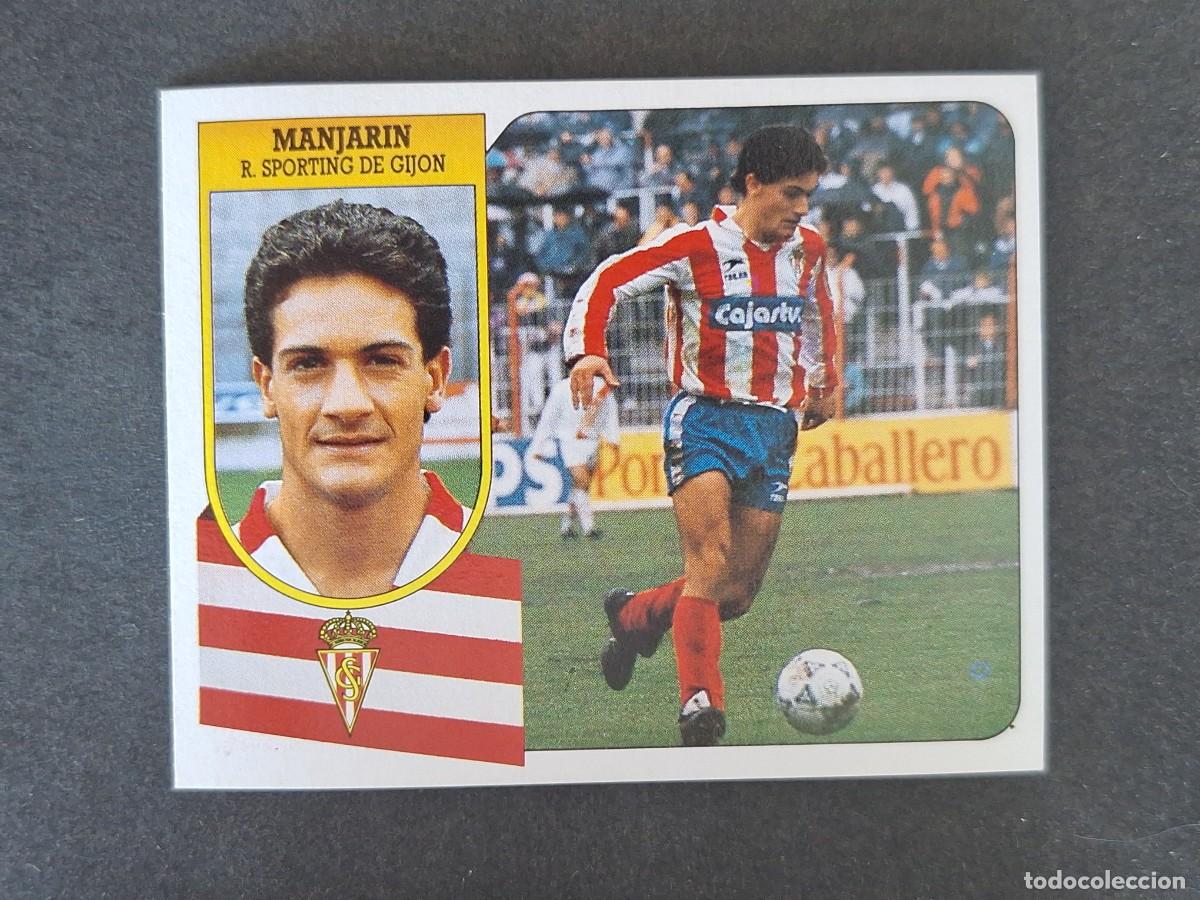 Cromos de f&uacute;tbol: L3 MANJARIN SPORTING DE GIJON LIGA ESTE 1991 1992 91 92 CARTON SIN PEGAR NUNCA PEGADO