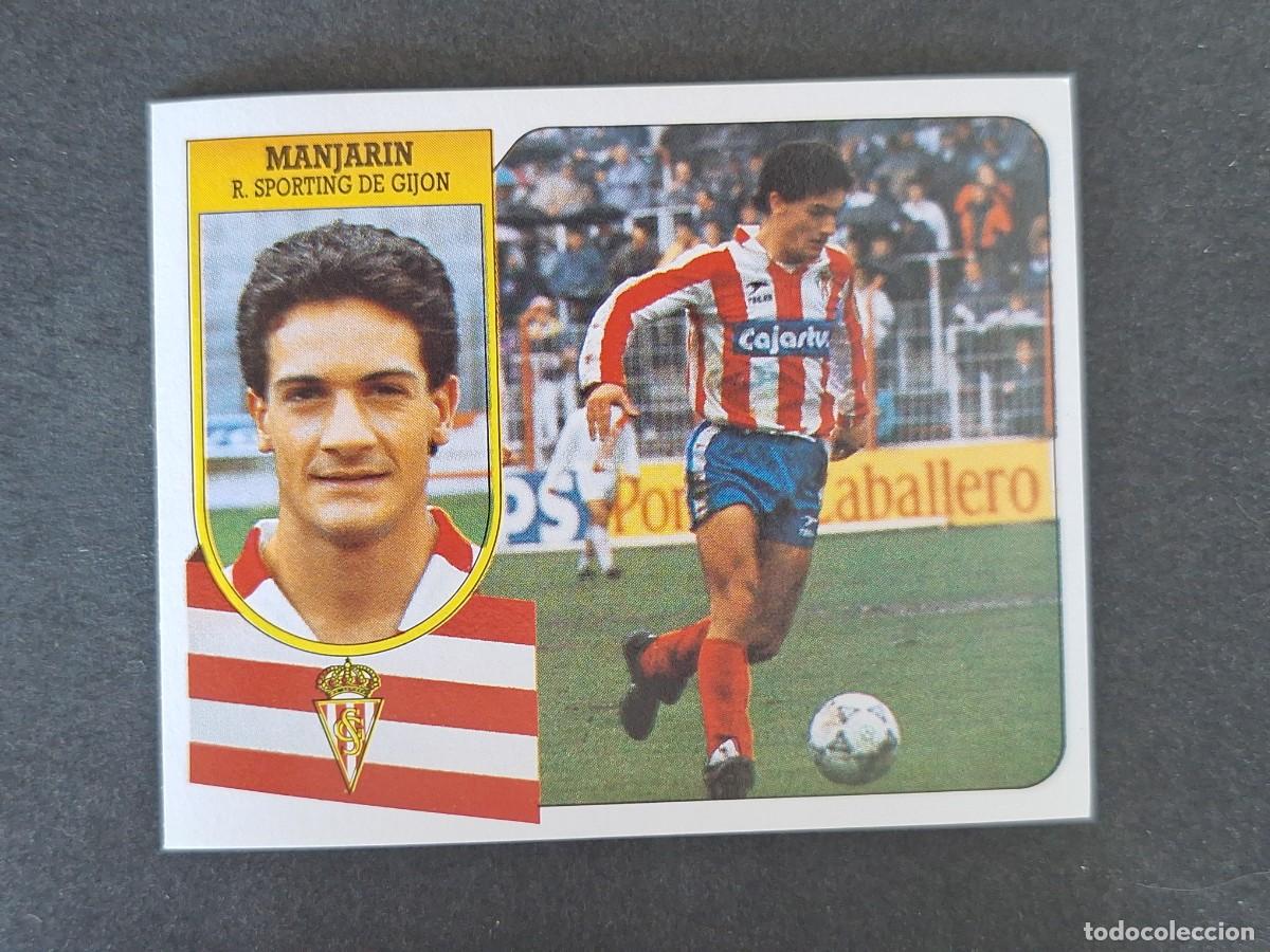 Cromos de f&uacute;tbol: L3 MANJARIN SPORTING DE GIJON LIGA ESTE 1991 1992 91 92 CARTON SIN PEGAR NUNCA PEGADO
