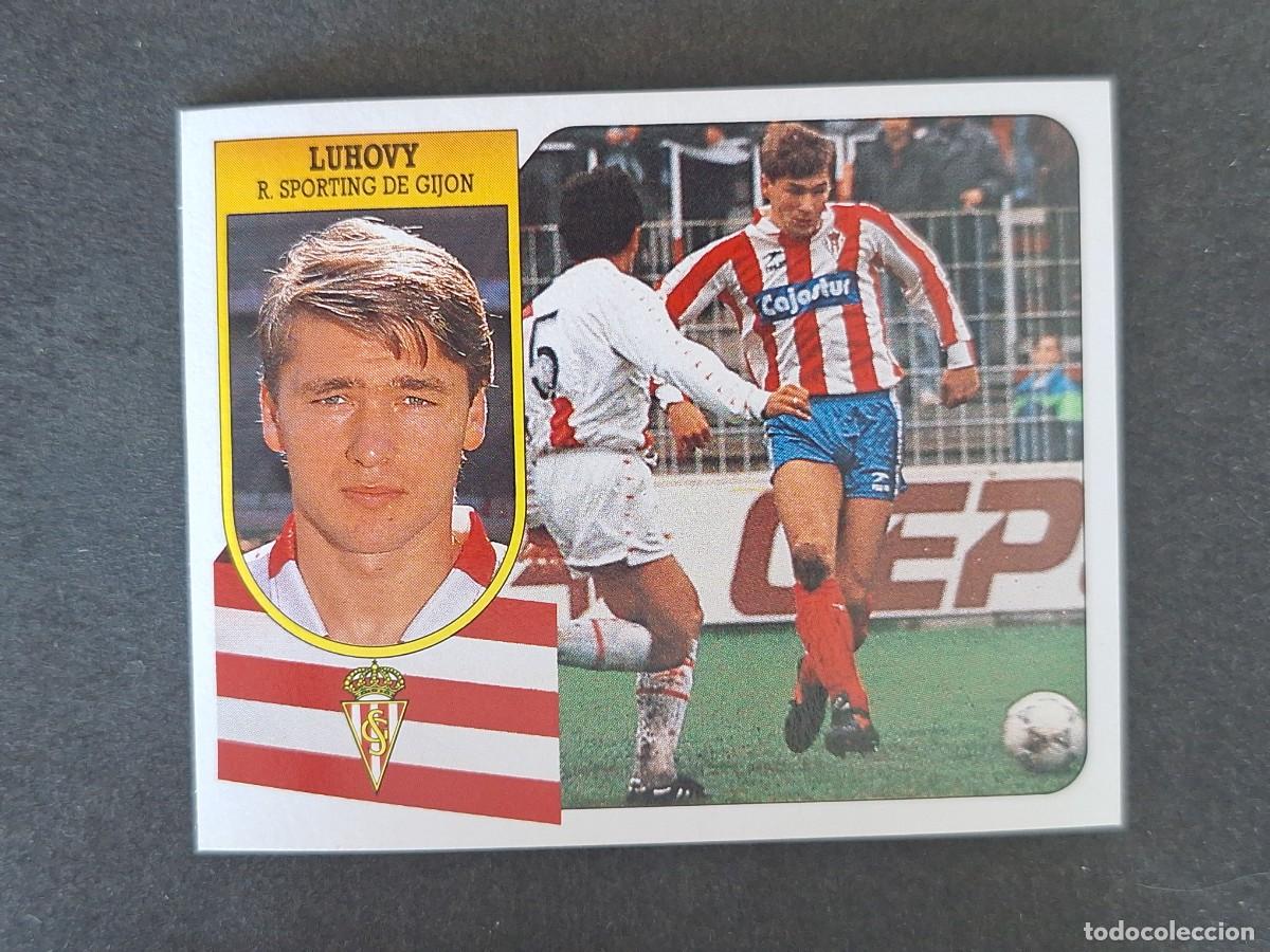 Cromos de f&uacute;tbol: L3 LUHOVY SPORTING DE GIJON LIGA ESTE 1991 1992 91 92 CARTON SIN PEGAR NUNCA PEGADO