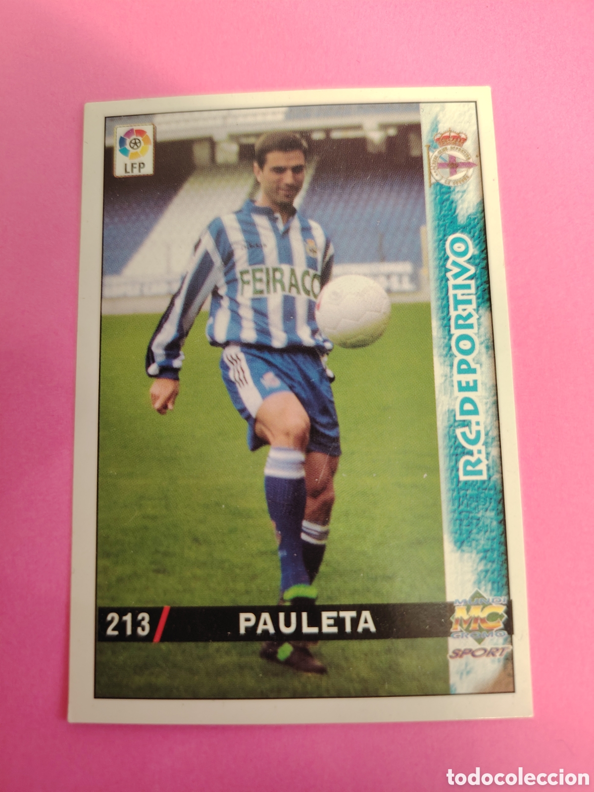 Cromos de f&uacute;tbol: DEPORTIVO-N&deg;213-PAULETA-MUNDICROMO FICHAS DE LA LIGA 1998 1999 98 99
