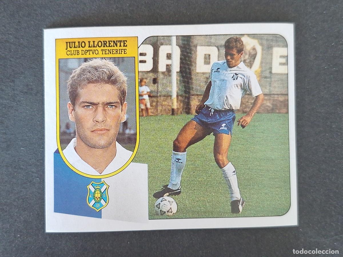 Cromos de f&uacute;tbol: L3 JULIO LLORENTE C. D. TENERIFE LIGA ESTE 1991 1992 91 92 CARTON SIN PEGAR NUNCA PEGADO